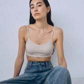 Rib cut bra camisole