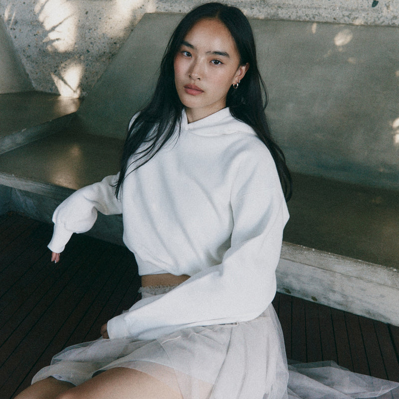 Volume Sweat Short Hoodie Pullover