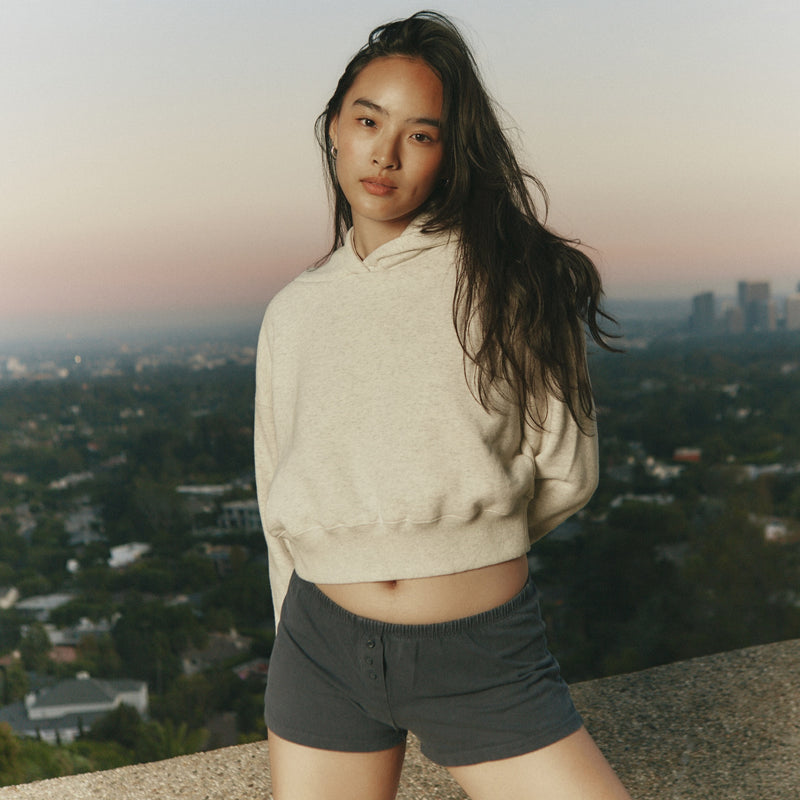 Volume Sweat Short Hoodie Pullover