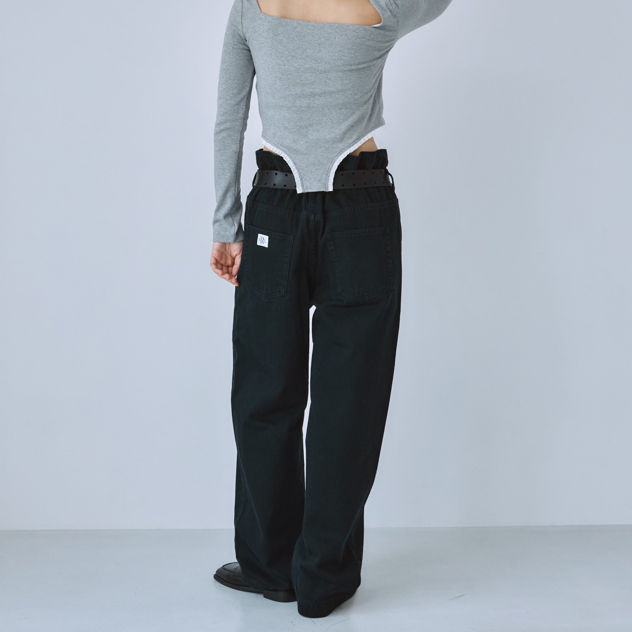 Over-waist wide denim SRN05