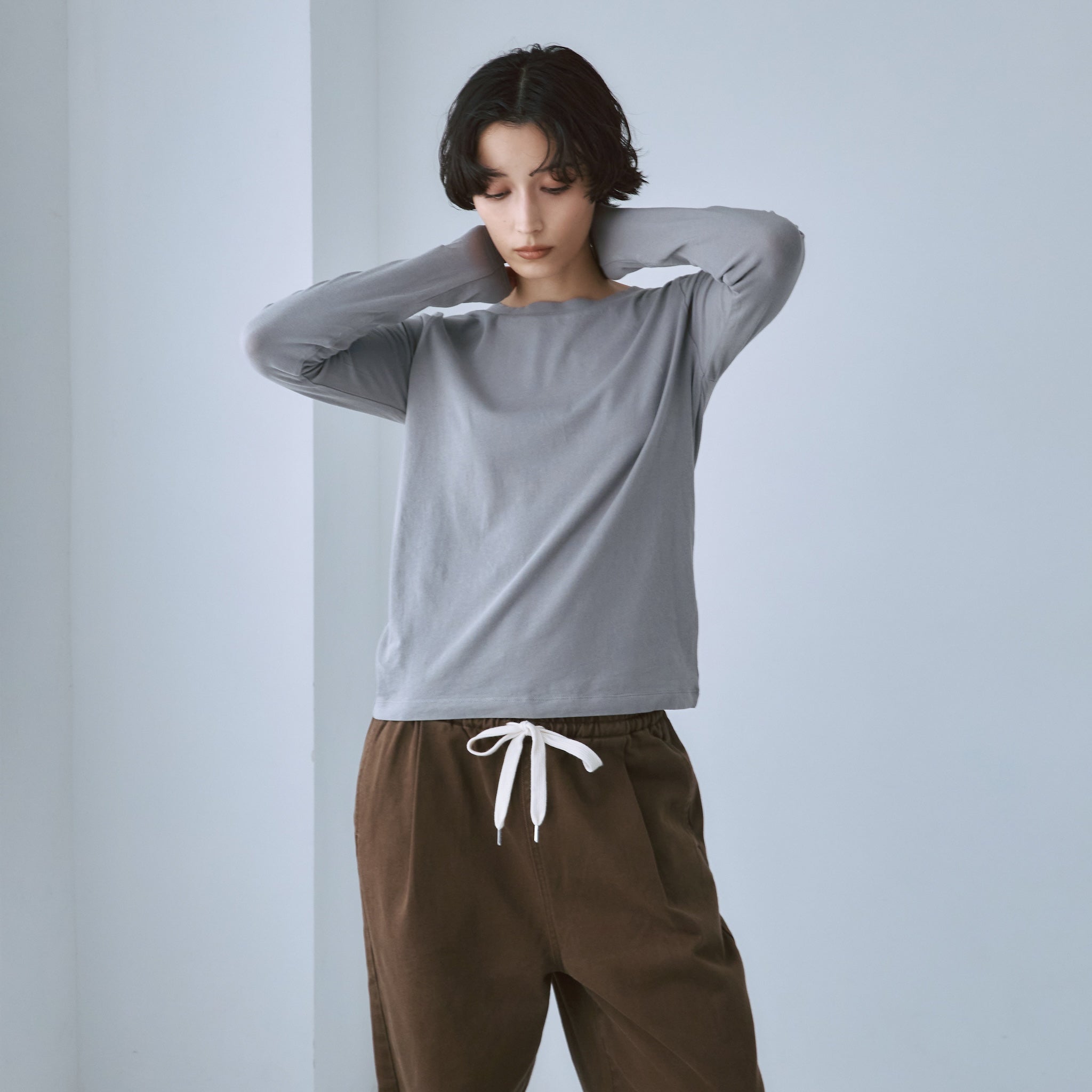 searoomlynn StretchライトコットンAsymmetryトップス StretchライトコットンTシャツ