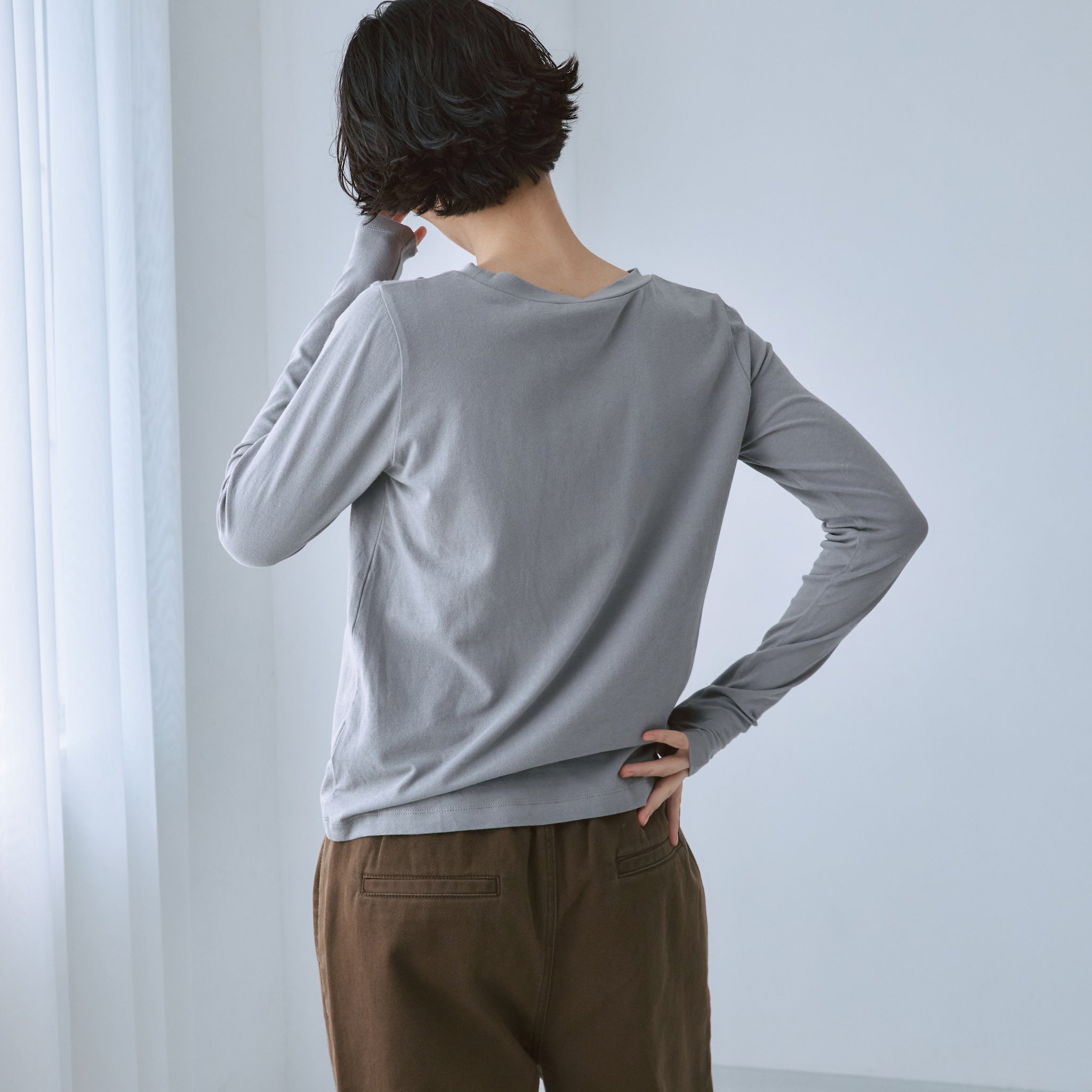 Stretchライトコットンロングスリーブ
