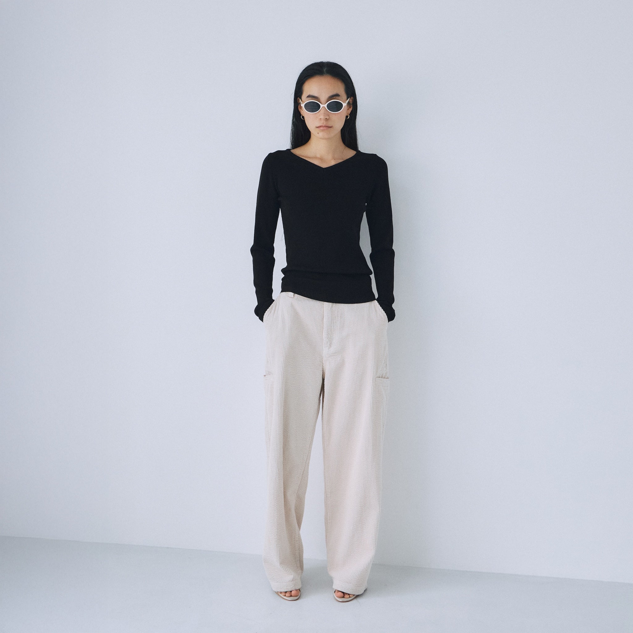 Leg pocket corduroy pants