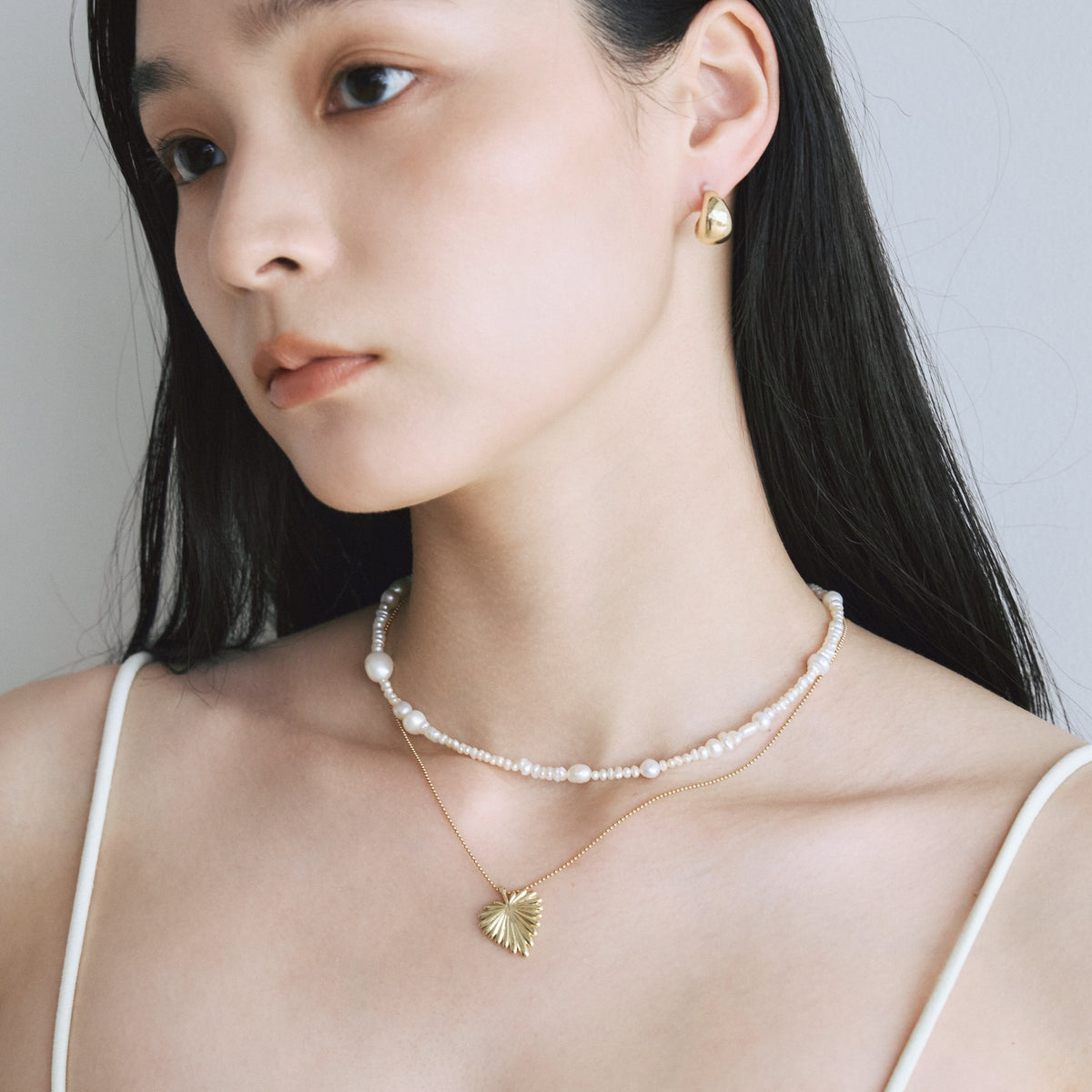 Leaf Heart Chain Necklace