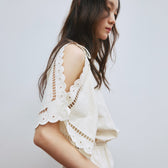 Cutwork Cape Blouse