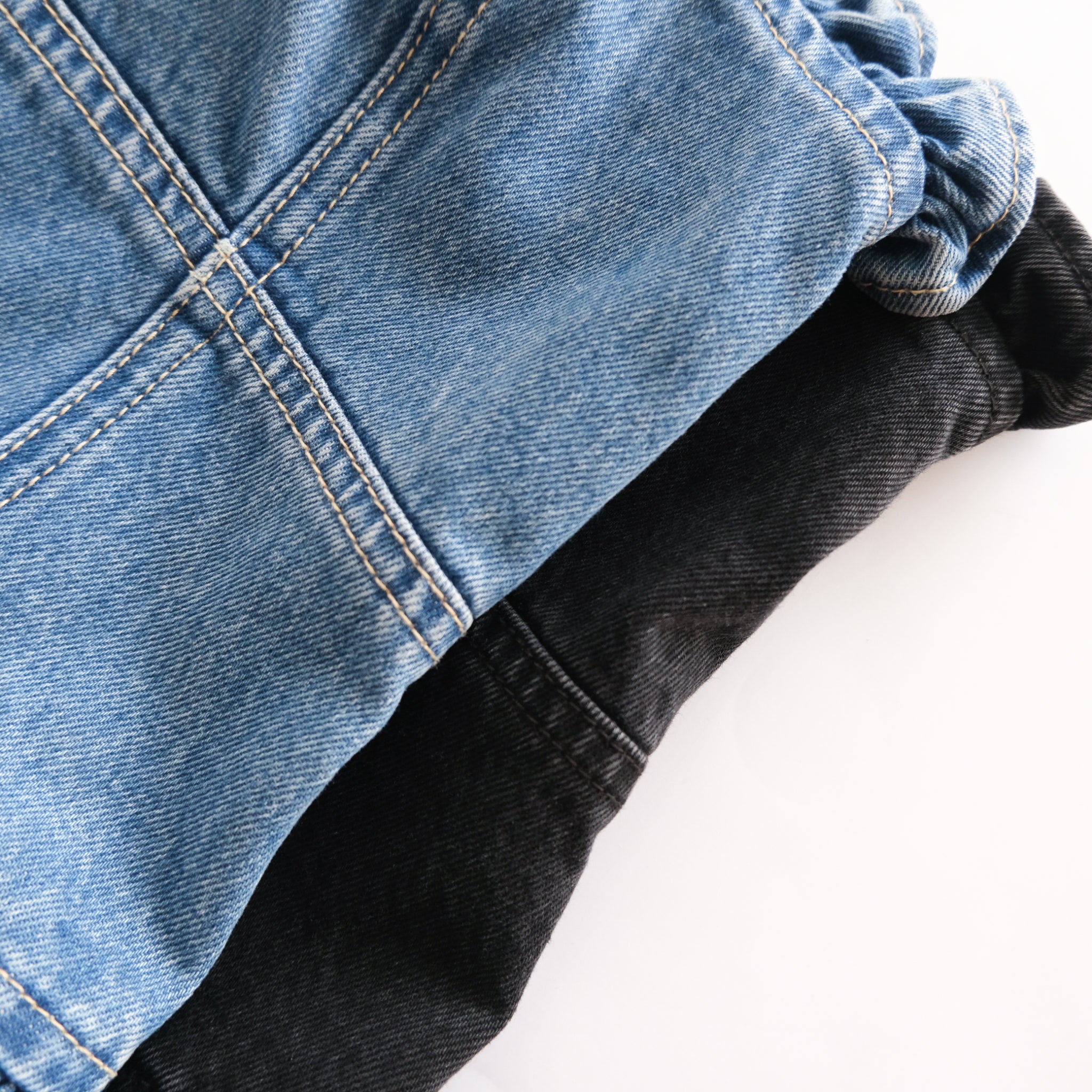 Denim frill bustier