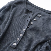 Henley Neck Ribbed Knit Pullover