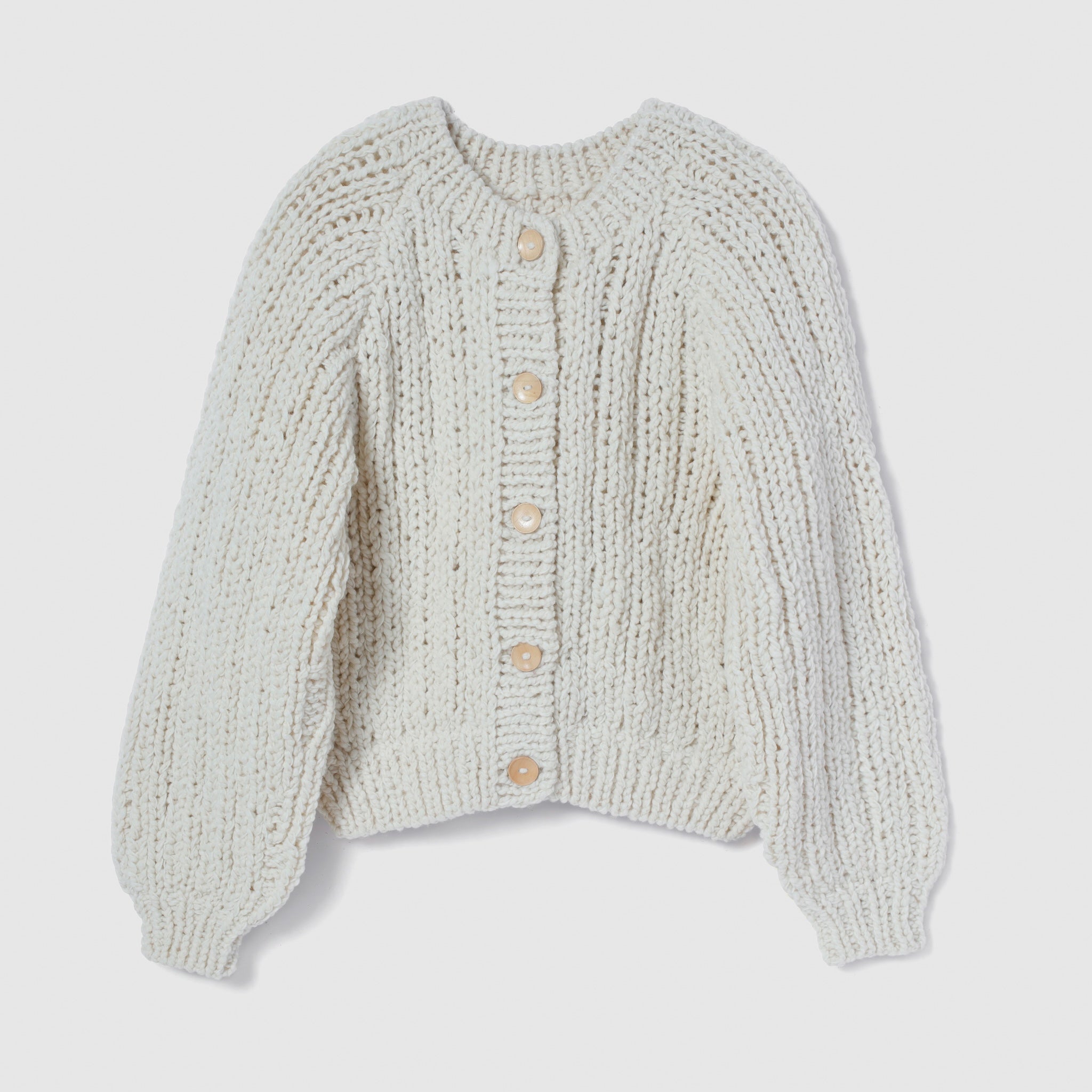 Hand made WoolブークレMixカーディガン