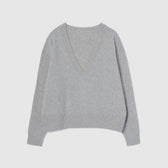 Merino Wool V-neck Knit Top