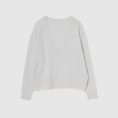 Merino Wool V-neck Knit Top