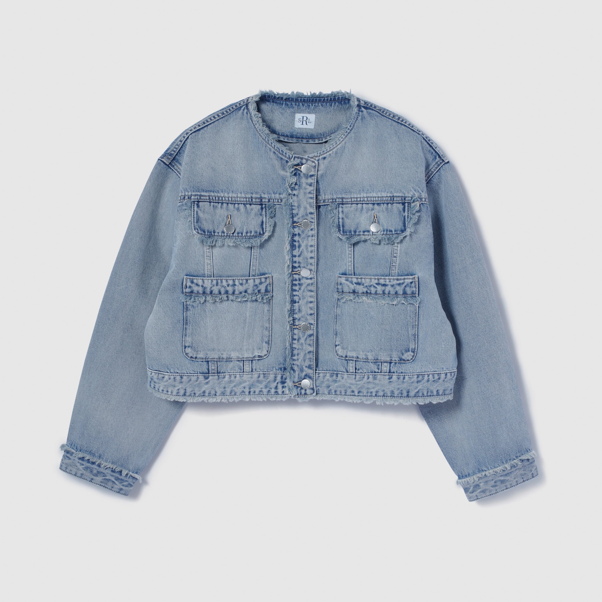 26SSシールームリンFringeショートDenimジャケット ウォッシュブルー 26SSシールームリンFringeショートDenimジャケット ウォッシュブルー