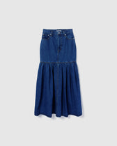 Gathered Denim Skirt