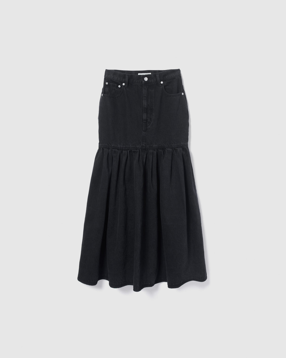 Gathered Denim Skirt