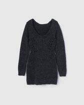 Roving yarn Knitチュニックトップス