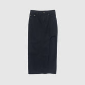 Curve-cut Denim Long Skirt