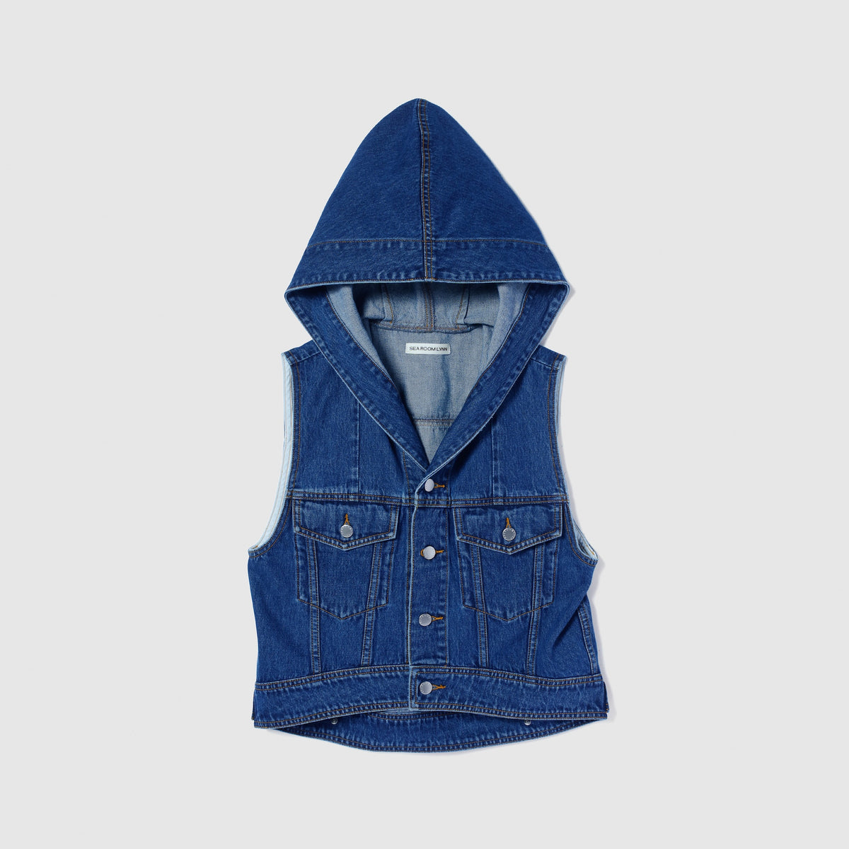 セーラーHoodieクロップドデニムベスト
