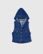 セーラーHoodieクロップドデニムベスト