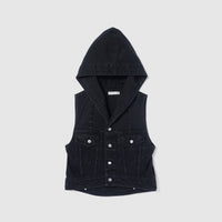 セーラーHoodieクロップドデニムベスト