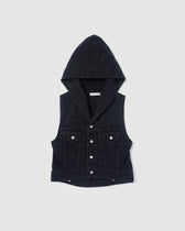 セーラーHoodieクロップドデニムベスト