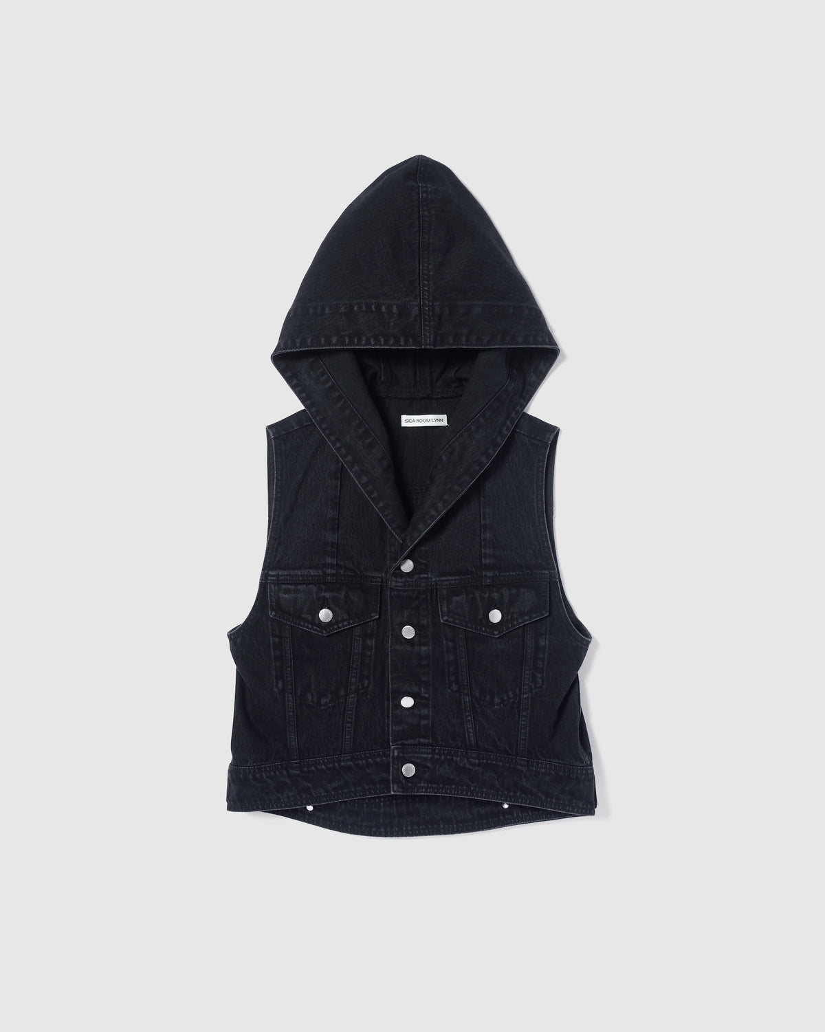セーラーHoodieクロップドデニムベスト