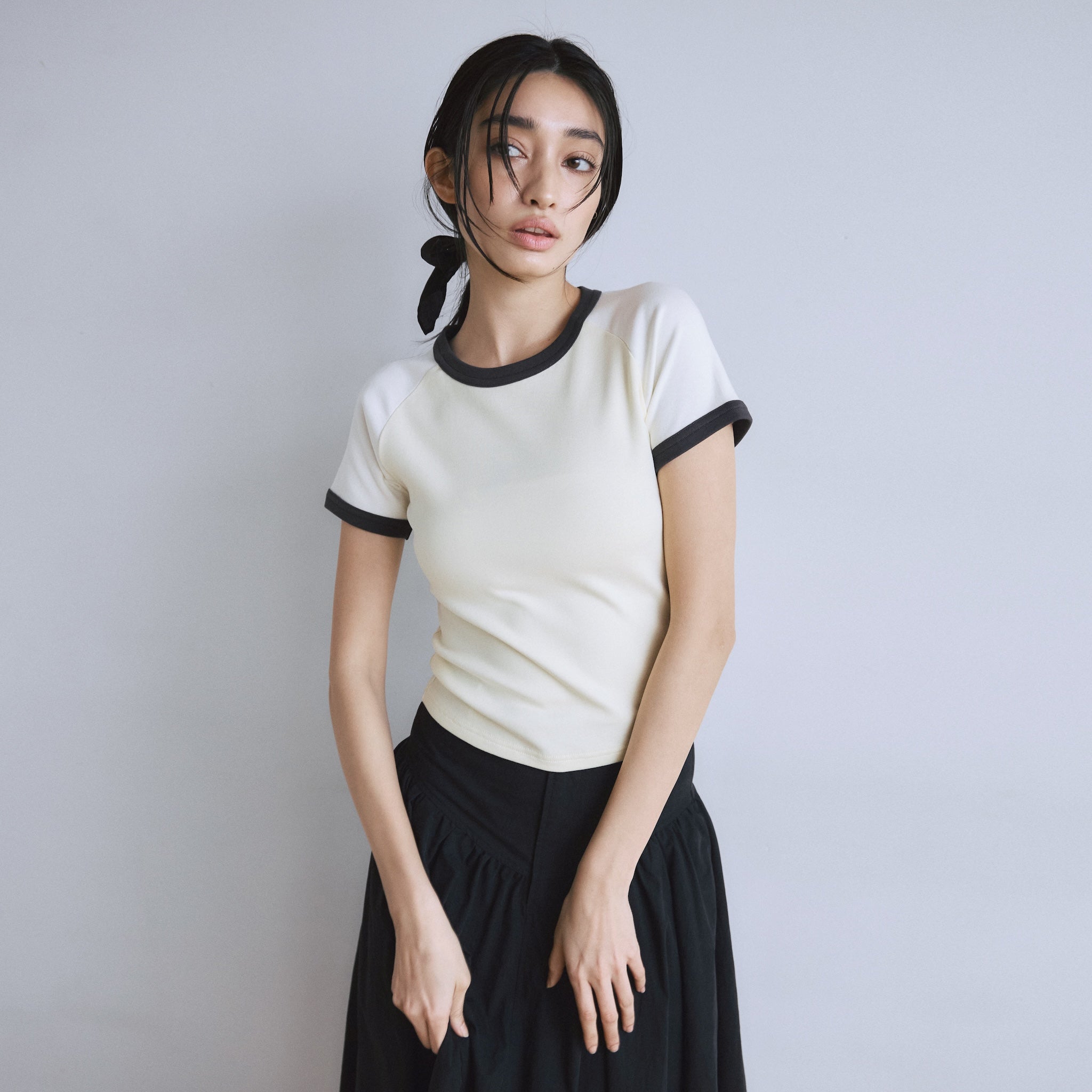 マルチカラーラグランTシャツ